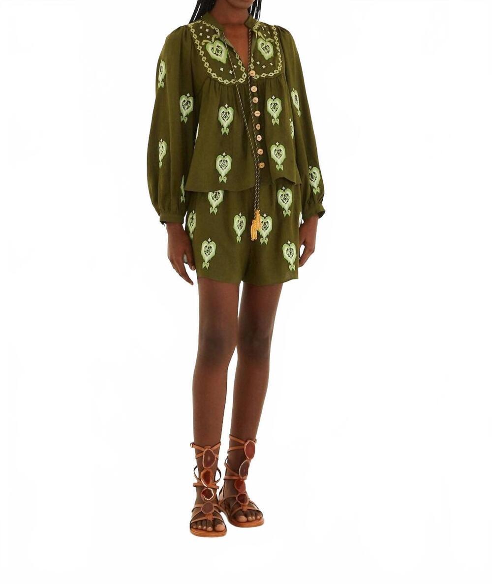 NEW FARM RIO embroidered blouse in green - Picture 4 of 4